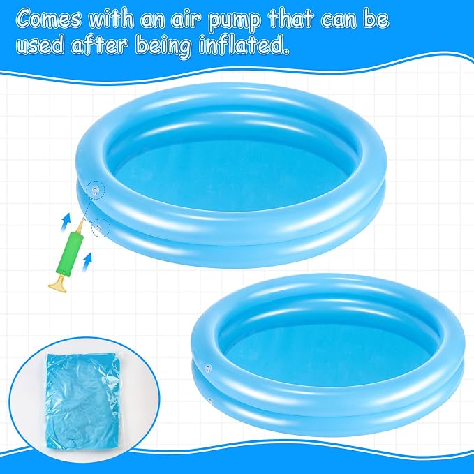 2 Pack Blue Inflatable Pool Foot Bath Basin, Swimming Pool Clean Feet | Foot Soaking Bath Basin for Pool Entry Ladder, Home Spa Treatment for Above Ground Pools