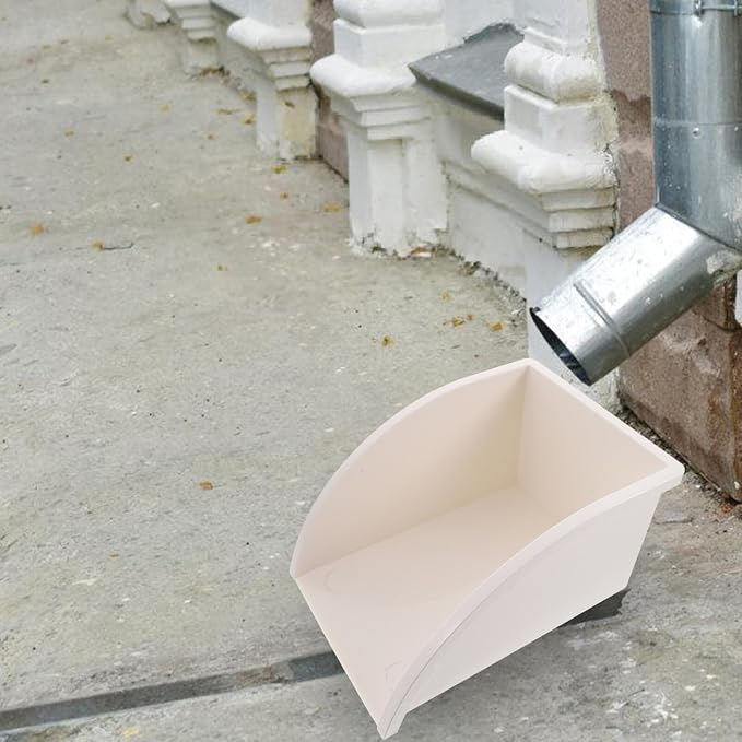 Uonlytech Water Dustpan Rain Barrels to Collect Rainwater from Gutter Splash Guard Downspout Splash Guard Gutter Downspout Block Rain Splash Block Splash Proof Pvc White Bucket