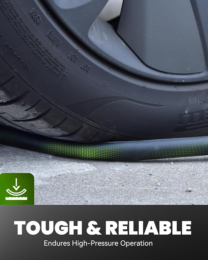 RAINPOINT Garden Hose 25ft x 5/8", Water Hose Heavy Duty, Flexible, Lightweight Durable Hybrid Hose with Swivel Handle for Yard, Car Wash, Pets, No Kink, Male to Female Fittings