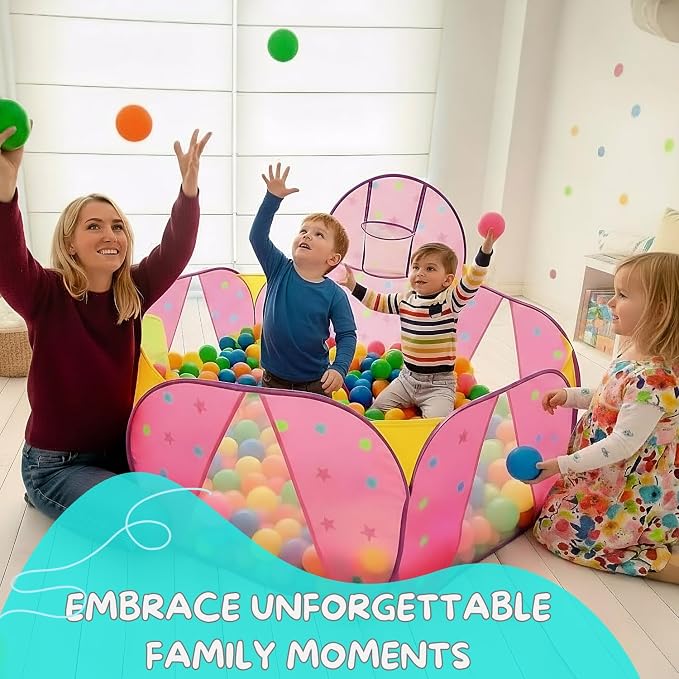 Ball Pit for Toddlers | Kids Ball Pit | Ball Pool for Babies | Piscina de Pelotas para Bebes | Playpen with Basketball Hoop and Zipper Storage Bag, 4 Ft/120CM G : Balls NOT Included