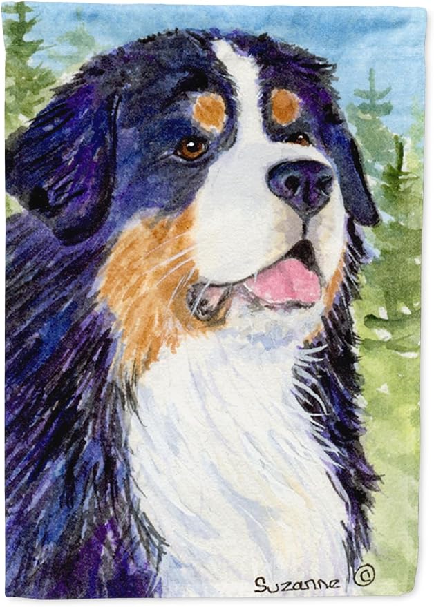 Caroline's Treasures SS8867GF Bernese Mountain Dog Garden Flag Mailbox Flag Decorative Yard Flag Banner Outside Patio Artwork Yard Flower Beds, Garden Size, Multicolor