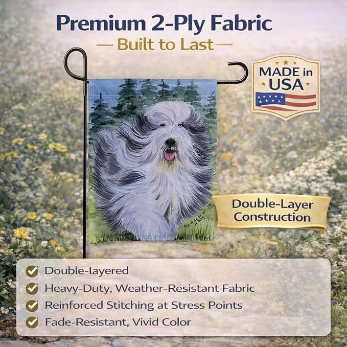 Caroline's Treasures SS8037GF Bearded Collie Garden Flag Mailbox Flag Decorative Yard Flag Banner Outside Patio Artwork Yard Flower Beds, Garden Size, Multicolor