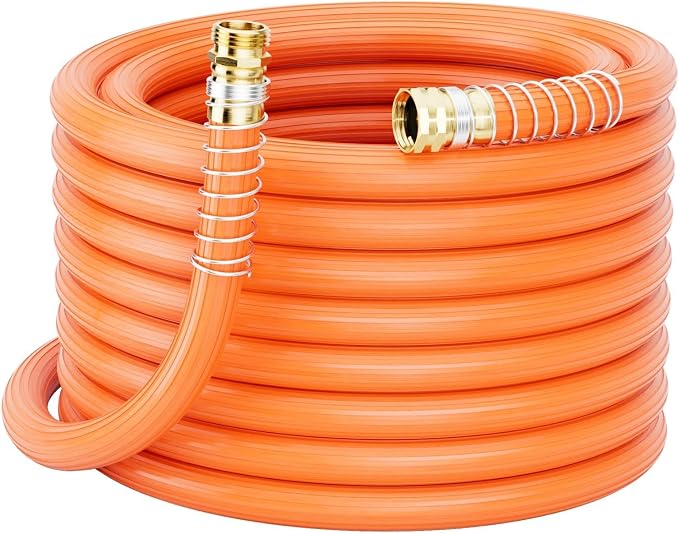 SPECILITE 3/4'' Heavy Duty Rubber Garden Hose 50FT, 1300psi Burst, 450psi Working, Hot/Cold Water Hose, -50℉ -170℉, 5 Layered Pipe, UV Resistant, 3/4" Brass Fittings for Outdoor, Agriculture