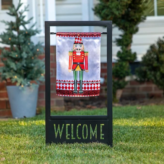 Evergreen Flag Christmas Nutcracker Lustre Garden Flag 12x18 Inches Double Sided | Christmas Garden Flag for Outside | Weather and Fade Resistant | Outdoor Flag For Yards and Gardens