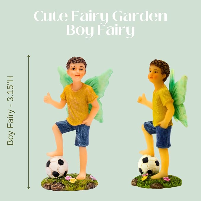 PRETMANNS Fairies for Fairy Garden - Fairy Figurines – Cute Accessories for Indoor or Outdoor Miniature Garden – 2-Piece Set