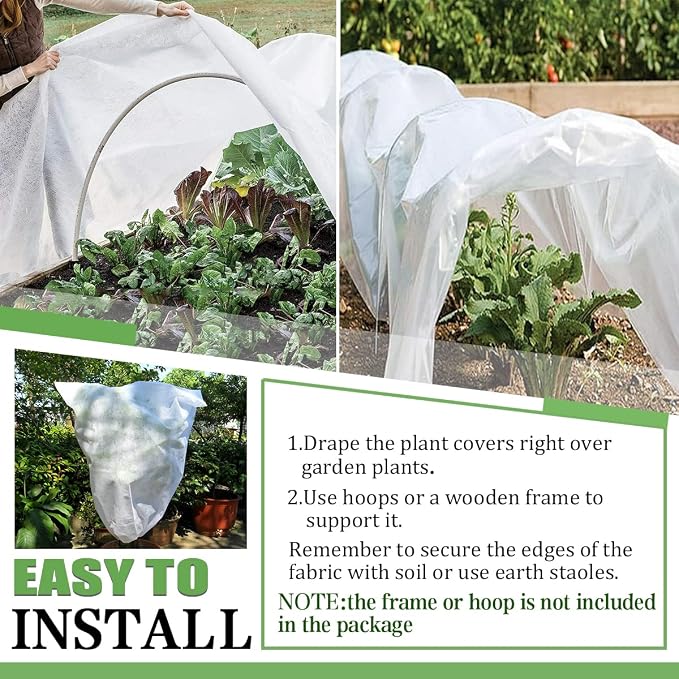 Plant Covers Freeze Protection, 10FT x 30FT 0.9oz Reusable Floating Row Cover Plant Blankets Frost Cloth for Clod Winter Frost Sun Pest Protection