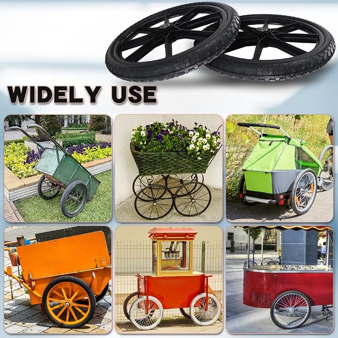 20x1.95" Replacement Flat-Free Tire for Wheelbarrow Wheel Carts,Big Wheel Utility Carts