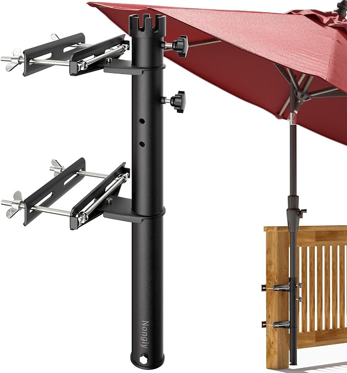 Deck Umbrella Mount, Stainless Steel Patio Umbrella Holde, Patio Umbrella Holder for Deck Railing, Outdoor Courtyard, Balcony
