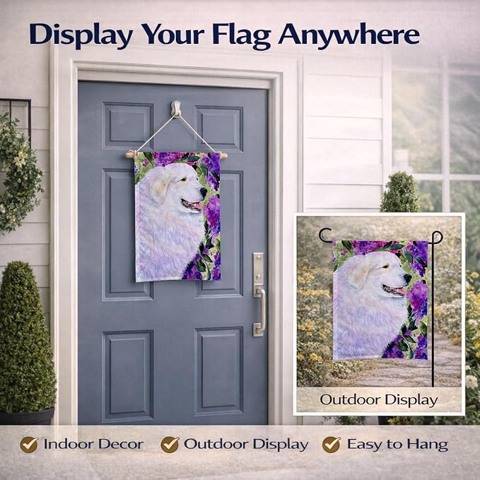 Caroline's Treasures SS8474GF Great Pyrenees Garden Flag Mailbox Flag Decorative Yard Flag Banner Outside Patio Artwork Yard Flower Beds, Garden Size, Multicolor