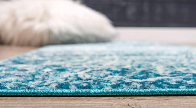 Unique Loom Sofia Collection Area Rug - Grace (3' 3" x 19' 8" Runner, Turquoise/ Ivory)