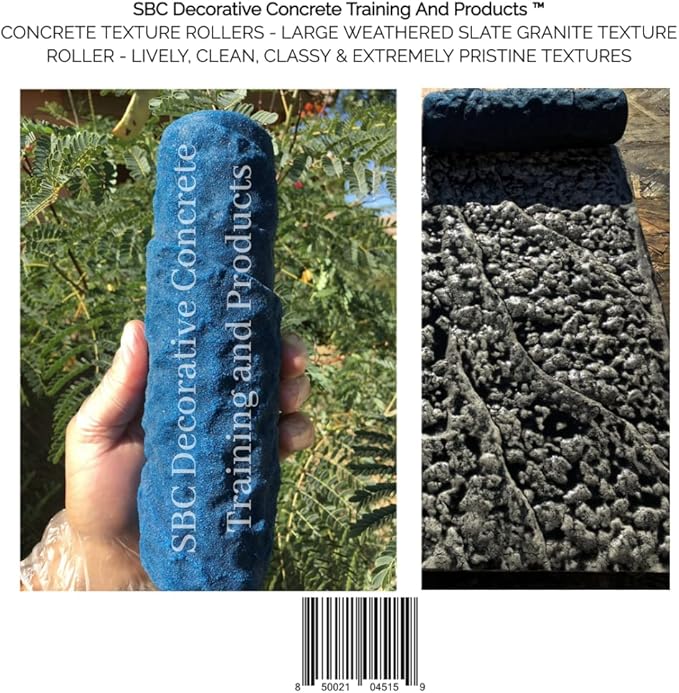 The "Original Designed" Weathered Granite Slate Concrete Stamping Texture Roller And Masonry Form Tool Favorite Since 2005. (WeatheredSlate)