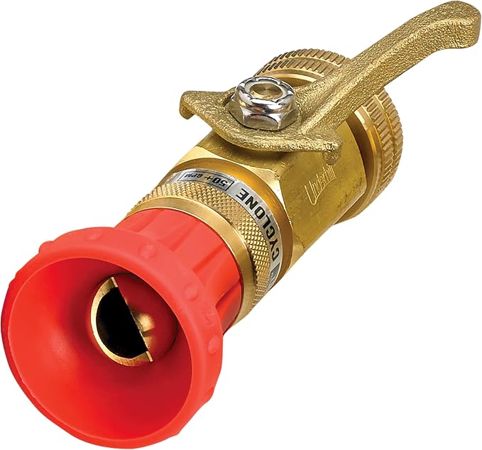 Underhill Precision Cyclone Garden Water Hose Nozzle with High Flow Control Valve, 50+ GPM 80 PSI, 3/4-Inch MHT by 1-Inch FHT Adapter, HN5000CV