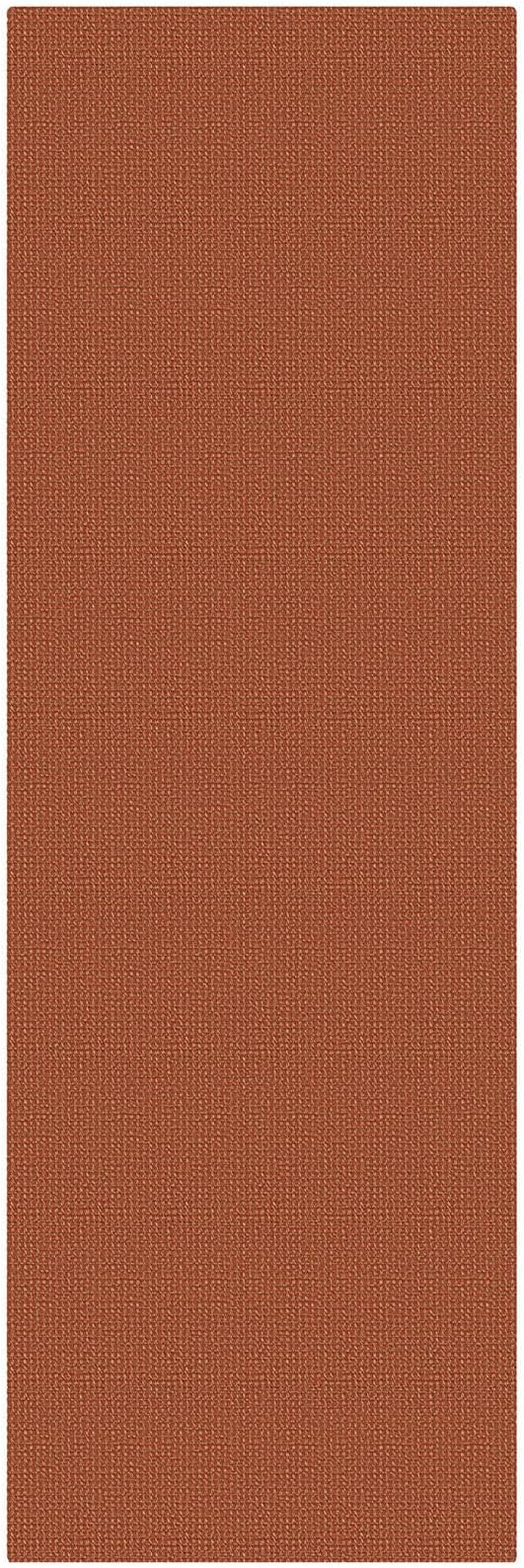 KOZYFLY Cotton Runners for Hallway 3x8, Wide Washable Runner Rug, Woven Non Slip Kitchen Runner, Braided Entryway Rug, Floor Carpet for Foyer, Bedroom, Hall, Burnt Orange/Tan