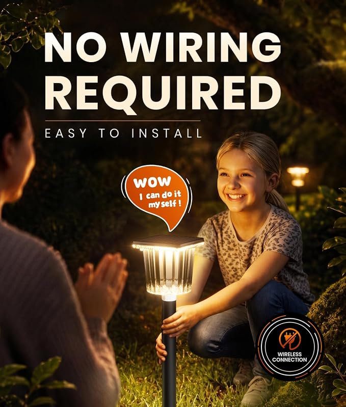 Super Bright Solar Pathway Lights Outdoor, Solar Walkway Lights Adjustable Warm&Cool White, Solar Lights Outdoor Waterproof IP65, Auto On/Off Solar Garden Landscape Lighting for Driveway/Lawn-8 Pack