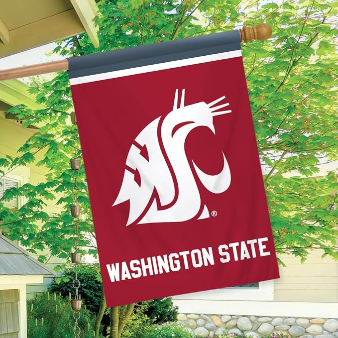 Briarwood Lane House Flag 40x28 For Outdoor Washington State Cougars NCAA Licensed House Flag