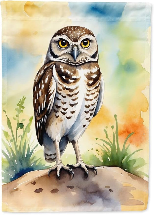 Caroline's Treasures Burrowing Owl House Flag Large Porch Sleeve Pole Decorative Outside Yard Banner Artwork Wall Hanging, Polyester, House Size, Multicolor