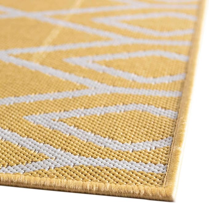 Jill Zarin Outdoor Collection Area Rug - Turks and Caicos (6' x 9' Rectangle Yellow Ivory/Ivory)