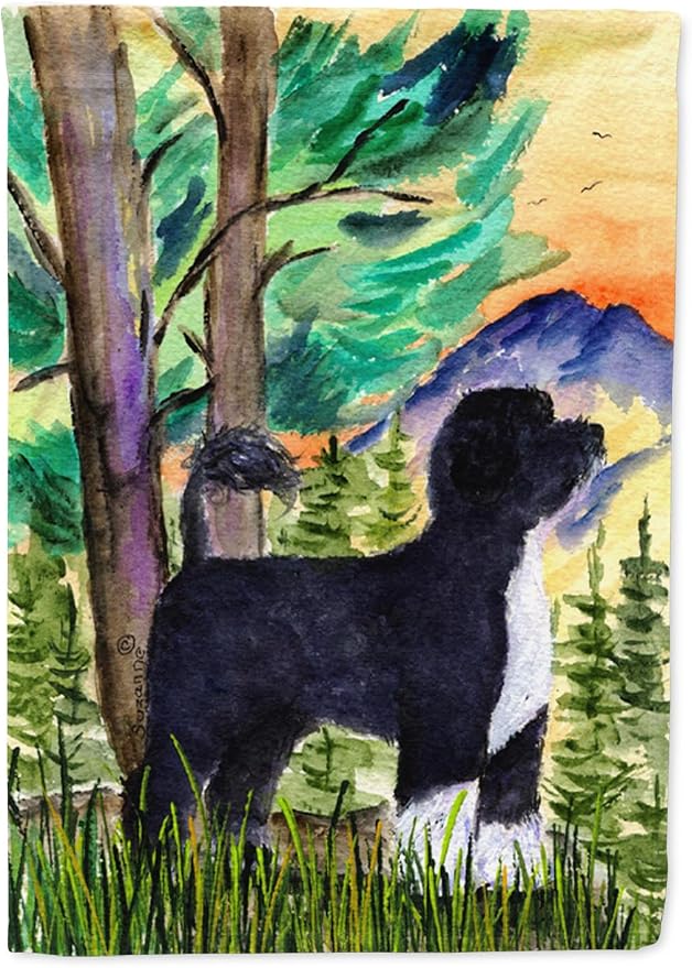 Caroline's Treasures SS8429GF Portuguese Water Dog Garden Flag Mailbox Flag Decorative Yard Flag Banner Outside Patio Artwork Yard Flower Beds, Garden Size, Multicolor