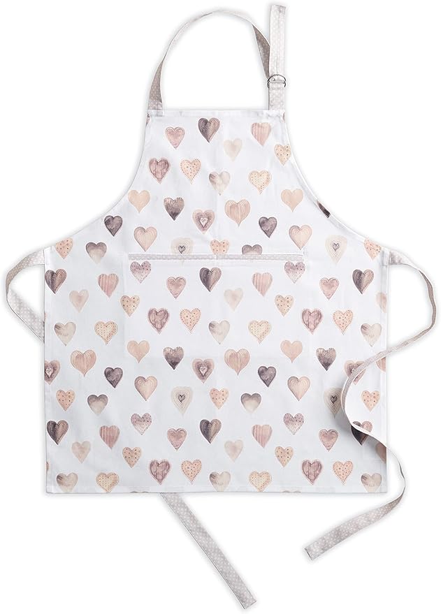 Maison d' Hermine Aprons for women with Pocket 100% Cotton (27.50"x31.50") | Adjustable Neck Strap & long ties Apron Men Chef Wedding Cooking Gardening Server Maid