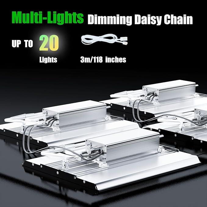 MA1200 Grow Light Full Spectrum, 120 Watt Dimmable Plant Light Panel, LED Grow Light for Seed Starting Vegetables Bloom, Hanging Growing Lamp for 2x2/3x3 Grow Tent