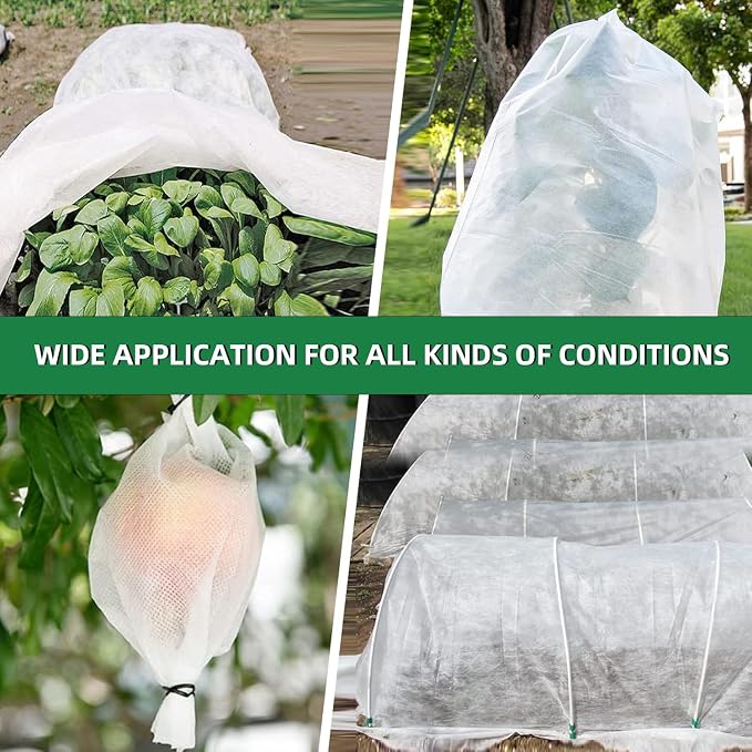 NANYEZH Plant Covers Freeze Protection, 10 ft x 50 ft Floating Row Cover, 1.1oz/yd² Garden Fabric Frost Cloth Blankets for Outdoor Plant Winter Protection