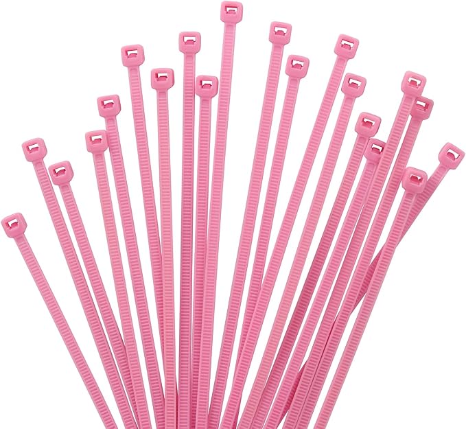 XINGO 1000 PCS 4 inch Pink Zip Ties, 18lb Strength, Small Tie Wraps Self-Locking Nylon Zip Ties for Indoor and Outdoor Use