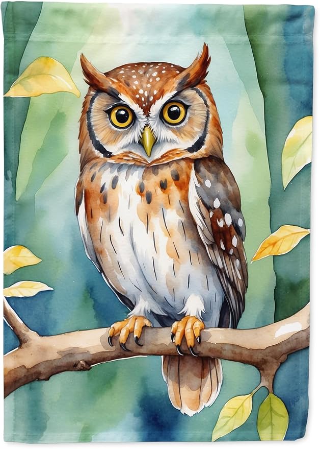 Caroline's Treasures Elf Owl Garden Flag Mailbox Flag Decorative Yard Flag Banner Outside Patio Artwork Yard Flower Beds, Garden Size, Multicolor