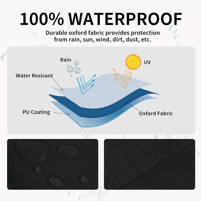 Easy-Going Pyramid Torch Patio Heater Cover with Zipper and Storage Bag, Waterproof Outdoor Heater Cover Dustproof, UV-Resisant, Wind-Resistant (90"H x 23"L x 23"W, Black)