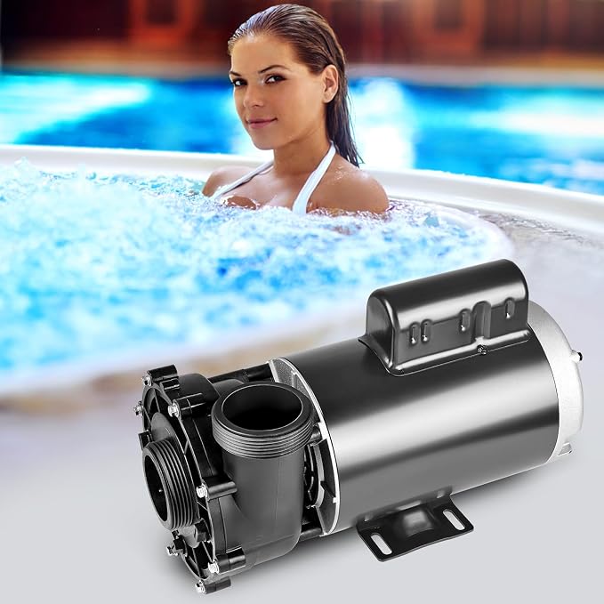 VEVOR 2 Speed SPA Pump, 56-Frame, AC 220V Hot Tub SPA Pump, 3 HP / 200 GPM / 65.61 ft High Speed or 0.4 HP / 100 GPM / 16.07 ft Low Speed, 2'' Port 90° Rotational Interface for Hot Tub