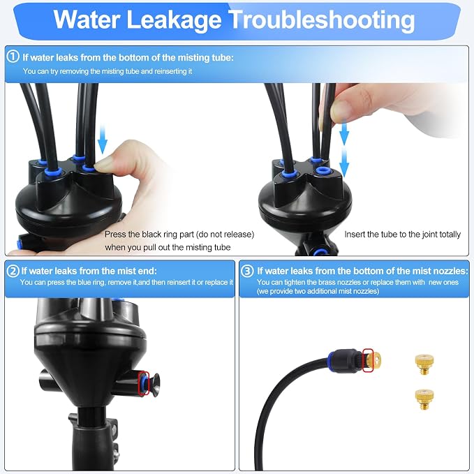 5.25FT Standing Misters for Outside Patio, Adjustable Misting Cooling System with 26.5FT Water Supply Line, Portable Outdoor Mist Hose for Backyard, Garden, Pool, Tanning, BBQ, and Water Playing