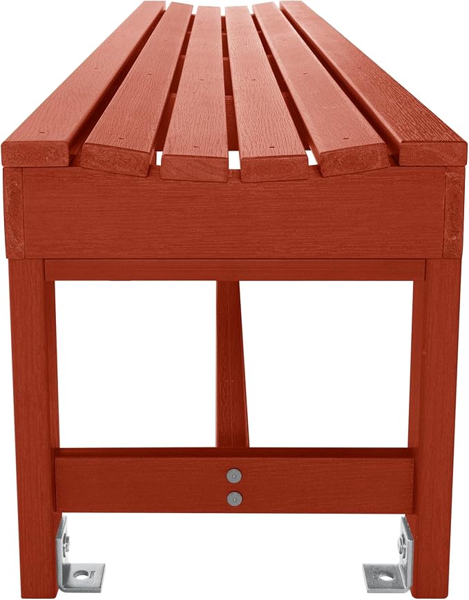 Sequoia Professional Commercial Grade Weldon Backless Picnic Bench, 6ft, Rustic Red