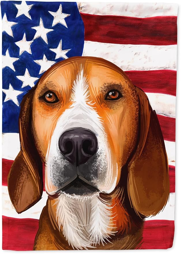 Caroline's Treasures CK6556CHF Hamiltonstovare Dog American Flag House Flag Large Porch Sleeve Pole Decorative Outside Yard Banner Artwork Wall Hanging, Polyester, House Size, Multicolor