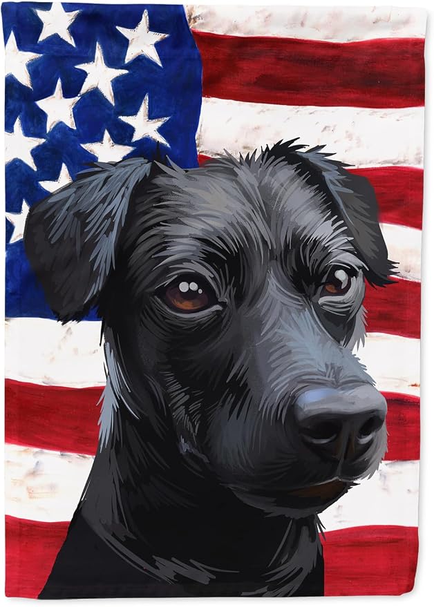 Caroline's Treasures CK6638GF Patterdale Terrier Dog American Flag Garden Flag Mailbox Flag Decorative Yard Flag Banner Outside Patio Artwork Yard Flower Beds, Garden Size, Multicolor