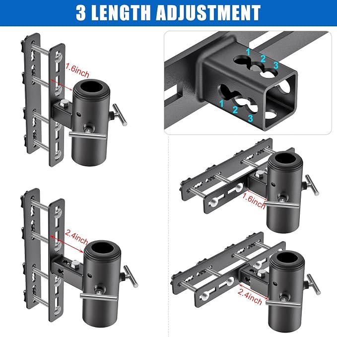 KingDolly Space-Saving Design Patio Umbrella Holder for Deck Railing, No Drill Adjustable Deck Umbrella Holder Fit for 1''-1.9'' Poles, Deck Umbrella Mount Bracket for Balcony Garden Poolside Railing