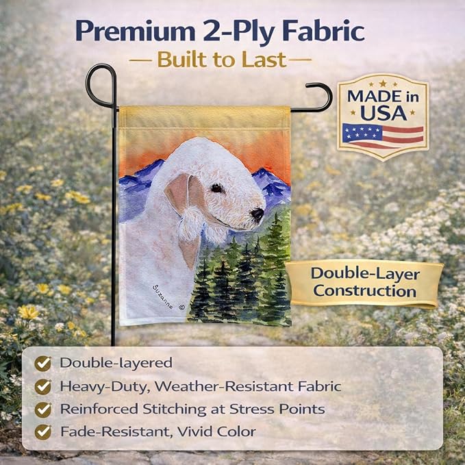 Caroline's Treasures SS8158GF Bedlington Terrier Garden Flag Mailbox Flag Decorative Yard Flag Banner Outside Patio Artwork Yard Flower Beds, Garden Size, Multicolor