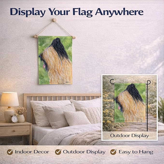Caroline's Treasures SS8783GF Briard Garden Flag Mailbox Flag Decorative Yard Flag Banner Outside Patio Artwork Yard Flower Beds, Garden Size, Multicolor