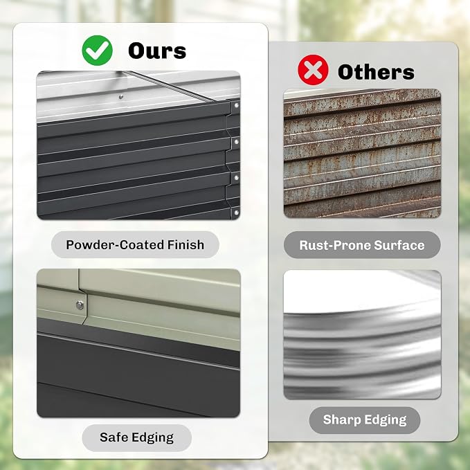 Outsunny Galvanized Raised Garden Bed, 4' x 2' x 1' Metal Planter Box, for Growing Vegetables, Flowers, Herbs, Succulents, Gray