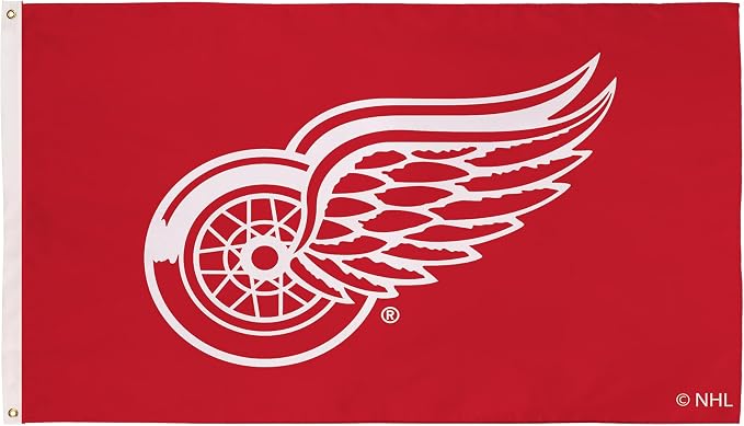 Team Sports America NHL Detroit Red Wings 3' x 5' Outdoor Flag with Grommets, Heavy Duty Flag & Banner for Outdoor Garden Patio, Indoor Wall Decor, Works with Flag Poles for Outside House