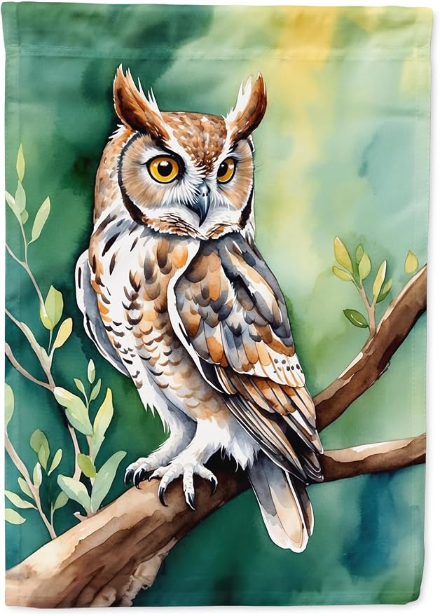 Caroline's Treasures Western Screech Owl Garden Flag Mailbox Flag Decorative Yard Flag Banner Outside Patio Artwork Yard Flower Beds, Garden Size, Multicolor
