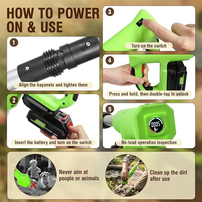 Ausic Electric Weed Puller Tool, No Bending Weed Remove Tool, Stand Up Weed Puller Tool with Long Handle, One Charge Pulls 3000+ Weeds Wacker, Garden Weed Picker Tool for Lawn, Yard and Farm