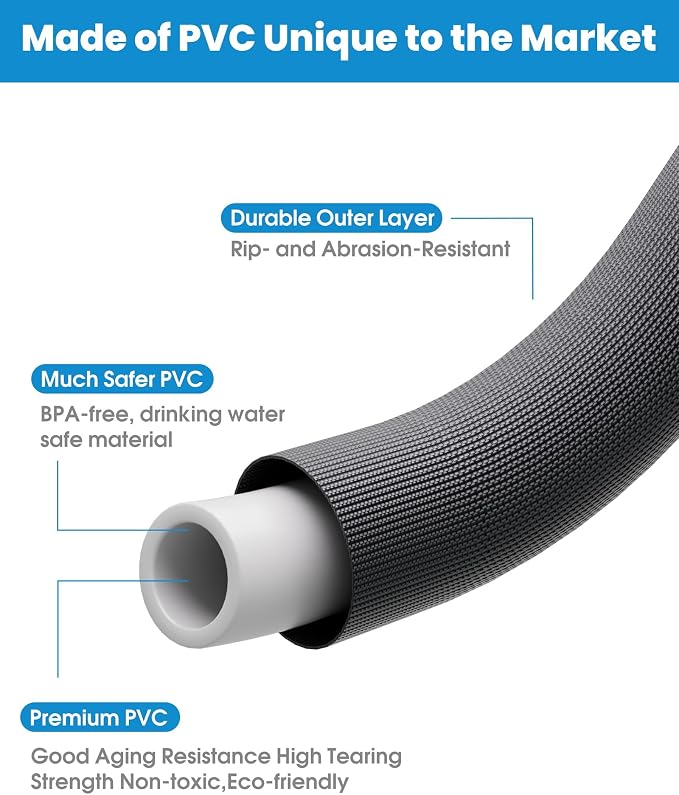 100 FT Garden Hose, Non-Expanding Water Hose, Ultra Flexible, Burst-Resistant, Kink-Free, High-Pressure Garden Hose for Easy All-Weather Use on Lawns, Gardens, and Outdoor Cleaning