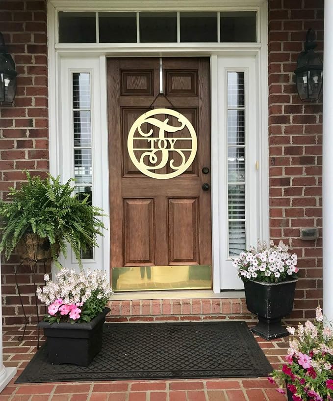 PK Décor Split Letter Monogram Initial Last Name Sign, Customized Metal ACM Front Door Decor, 24 inch, Personalized Established Wedding Gift, QUICK (24")