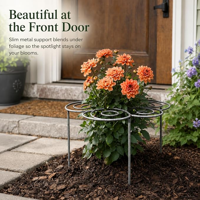 2026 Metal Plant Support Ring,Extra Large Peony Supports for Outdoor Plants,Perfect for Peonies Cages,Hydrangea Support Flower Cages,Grow-Through Plant Supports,A Garden Must-Have (1pcs*Large)