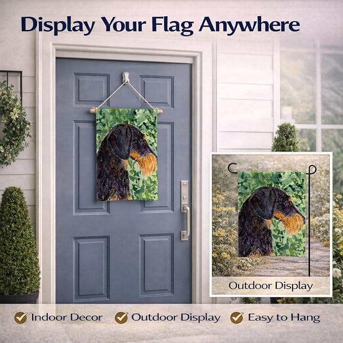 Caroline's Treasures SS8805GF Dachshund Garden Flag Mailbox Flag Decorative Yard Flag Banner Outside Patio Artwork Yard Flower Beds, Garden Size, Multicolor