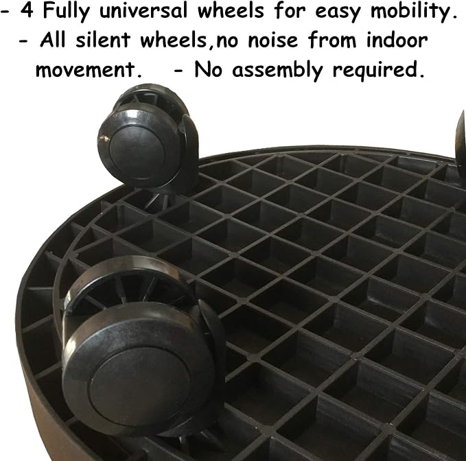 2 Pack of 14 Inch Heavy Duty Plant Caddy with Wheels,Rolling Plant Stand Pot Trolley,Wheeled Planter Saucer Tray,Potted Flower Mover Dolly with Casters Round Coaster for Indoor Outdoor