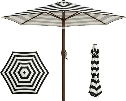 7.5ft Patio Umbrella, Outdoor Table Market Umbrella with Smooth Crank Lift, 6 Windproof Fiberglass Ribs, UPF50+ UV Protection for Deck, Pool, Garden and Backyard