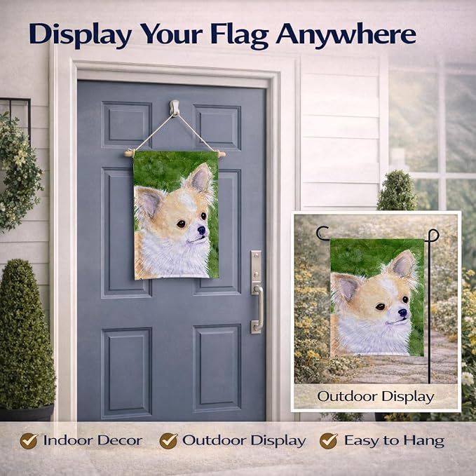 Caroline's Treasures SS8788GF Chihuahua Garden Flag Mailbox Flag Decorative Yard Flag Banner Outside Patio Artwork Yard Flower Beds, Garden Size, Multicolor