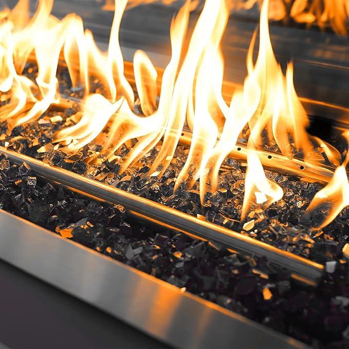 Onlyfire 10 lbs Fire Glass Rocks 1/4 Inch, Reflective Tempered Glass for Propane Fire Pit & Gas Fireplace, High Luster Firepit Glass Stones for Fire Table, Onyx Black (Multicolor Options Available)