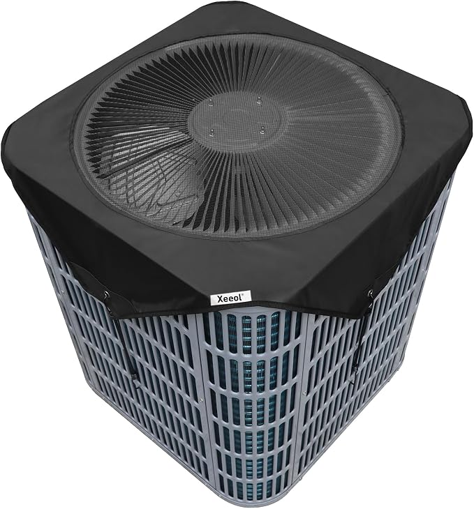Central Air Conditioner Cover for Outside Winter, 26x26in Small Mesh and Oxford AC Covers for Outdoor Units, Universal Snow and Leaf Air Conditioning Cover