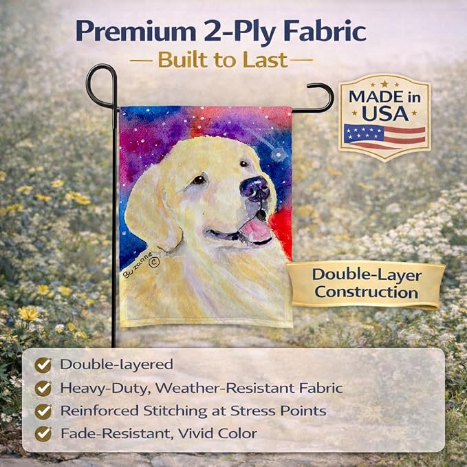 Caroline's Treasures SS8753GF Golden Retriever Garden Flag Mailbox Flag Decorative Yard Flag Banner Outside Patio Artwork Yard Flower Beds, Garden Size, Multicolor